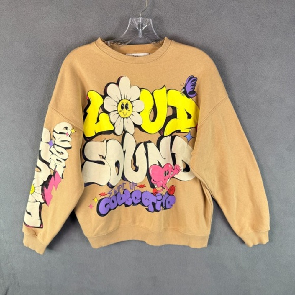 Bershka Girls‎ Oversized Sweatshirt Age 10–12 Loud Sound Slogan Print Y2K Bubble